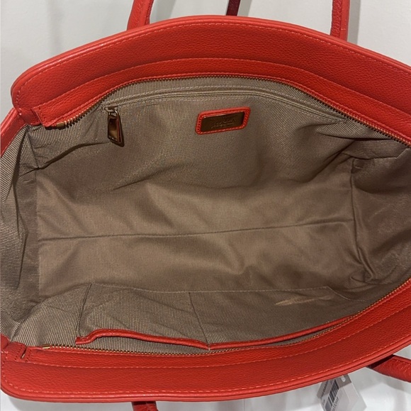 FURLA Hot Red Women's Large Handbag High Quality Leather Tote 100% AUTHENTIC NEW - Picture 10 of 11